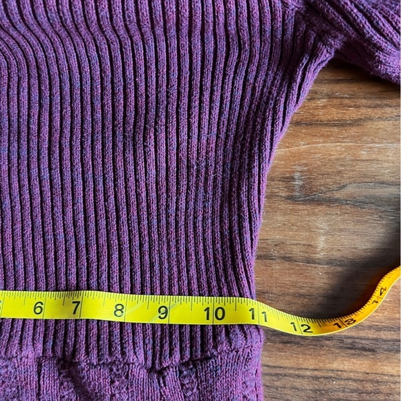 Pamela Love Size S Sweater Shift Dress Maroon Ribbed Mock Neck Long Sleeves - Picture 13 of 14